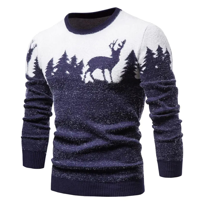 Men's Christmas Reindeer Knit Sweater for Fall/Winter