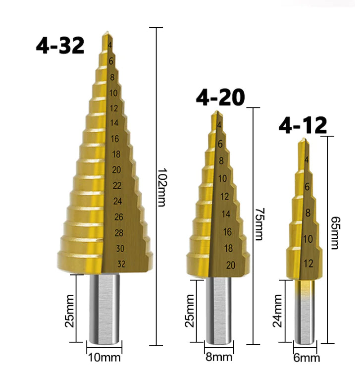 Step Drill Groove Saw Set (6 Pieces)
