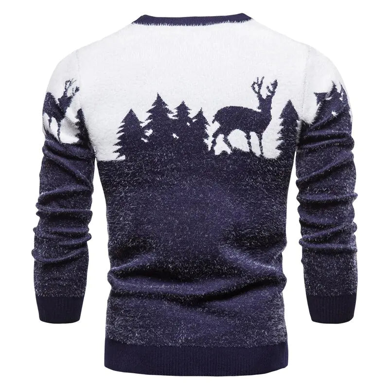 Men's Christmas Reindeer Knit Sweater for Fall/Winter
