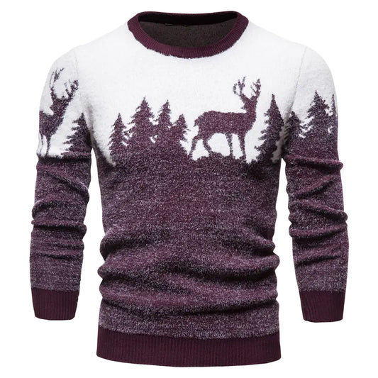 Men's Christmas Reindeer Knit Sweater for Fall/Winter