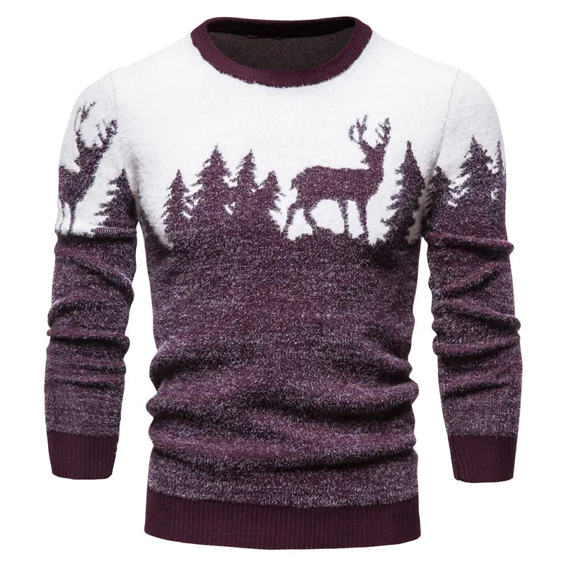 Men's Christmas Reindeer Knit Sweater for Fall/Winter