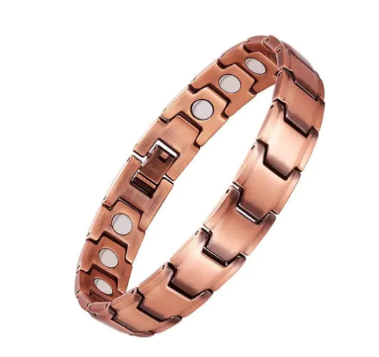 Vintage Red Copper Bracelet with Strong Magnetic Stones