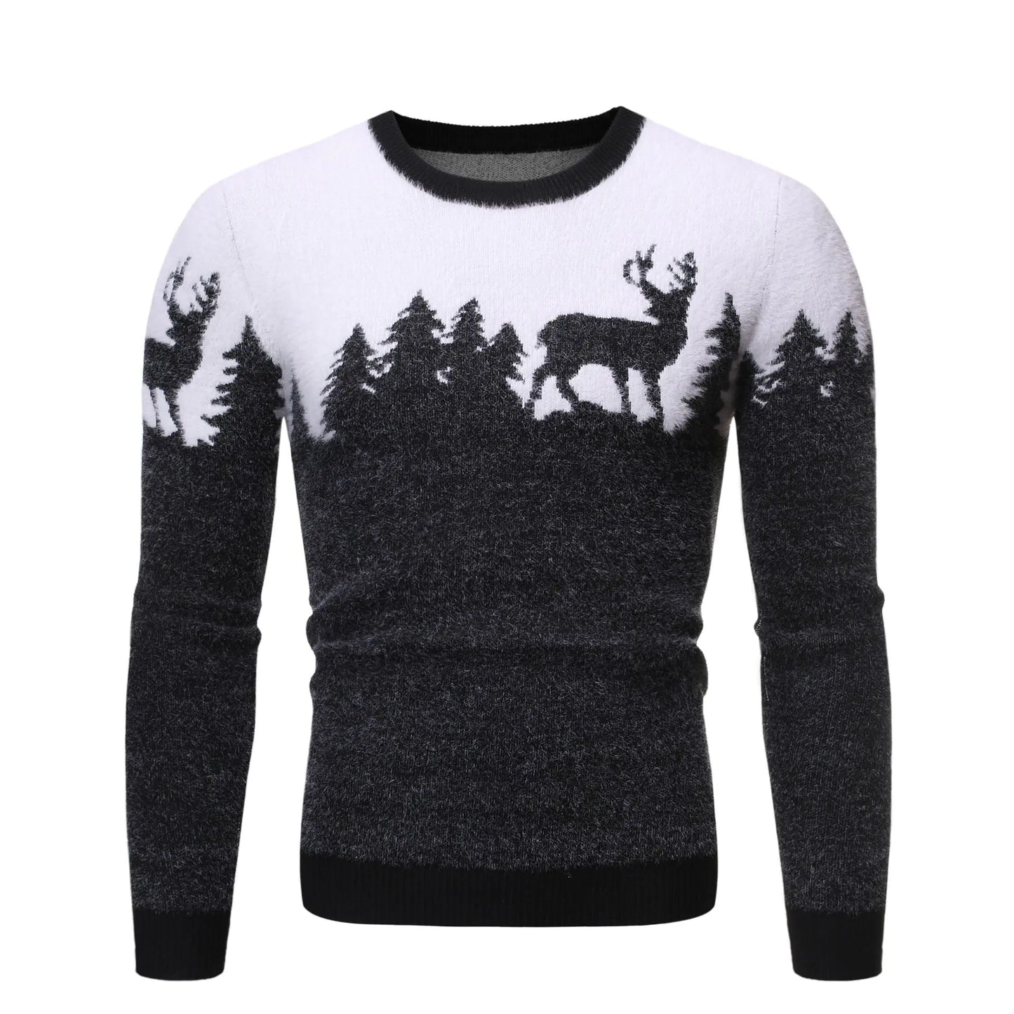 Men's Christmas Reindeer Knit Sweater for Fall/Winter