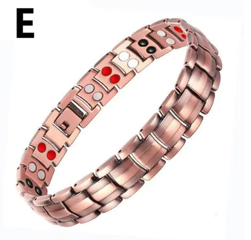 Vintage Red Copper Bracelet with Strong Magnetic Stones