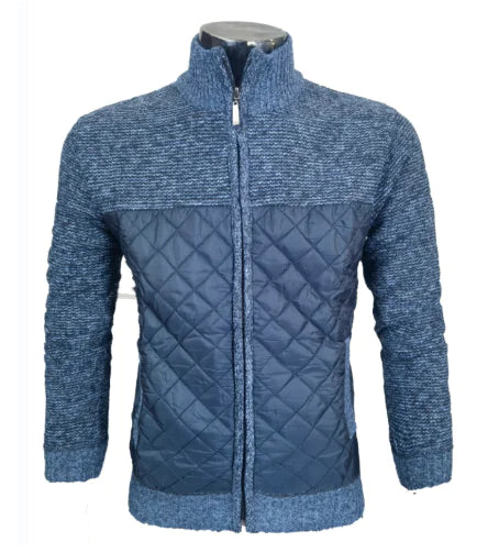 Thickened Knit Cardigan with Zipper and Stand Collar